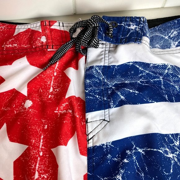 Joe Boxer Swim Trunks stars stripes flag 4th july independence  board shorts 36 - Picture 5 of 8